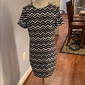 Black and white chevron dress